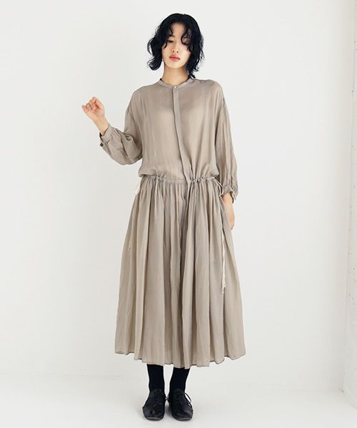 suzuki takayuki.スズキタカユキ.doropped-torso dress [A231-09/ice grey]