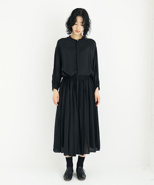 suzuki takayukiスズキタカユキdoropped-torso dress [A231-09/black