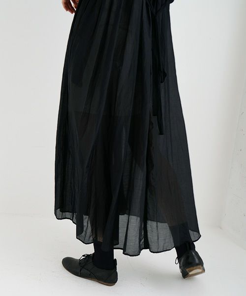 suzuki takayuki.スズキタカユキ.gathered dress [T001-16/black]