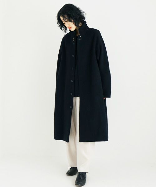 suzuki takayuki スズキタカユキ standing-collar coat [A231-14/black]