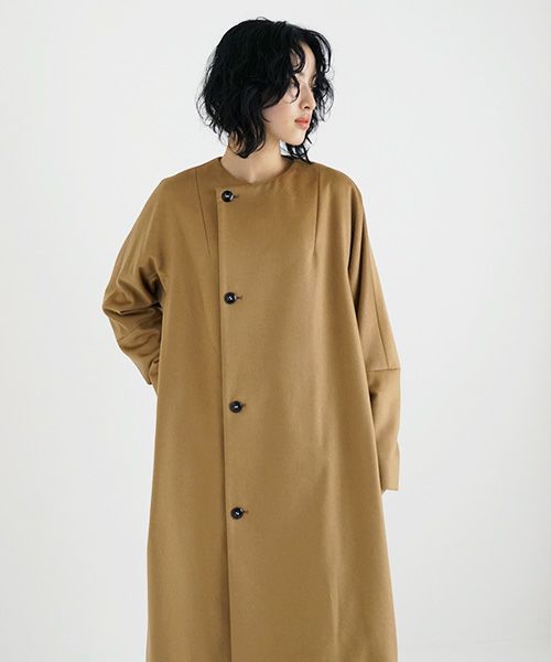 suzuki takayuki スズキタカユキ no-collar coat [A231-15/camel]