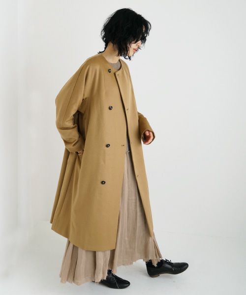 suzuki takayuki.スズキタカユキ.no-collar coat [A231-15/camel]