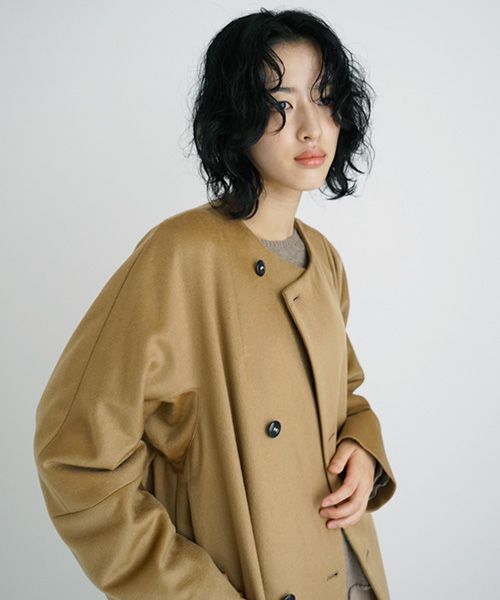 suzuki takayuki.スズキタカユキ.no-collar coat [A231-15/camel]