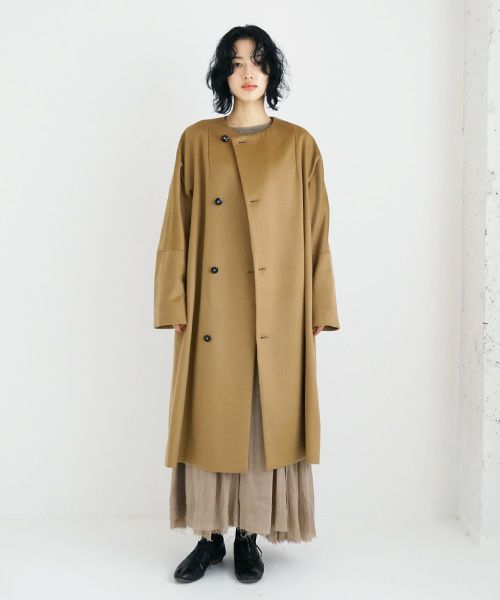 suzuki takayuki.スズキタカユキ.no-collar coat [A231-15/camel]