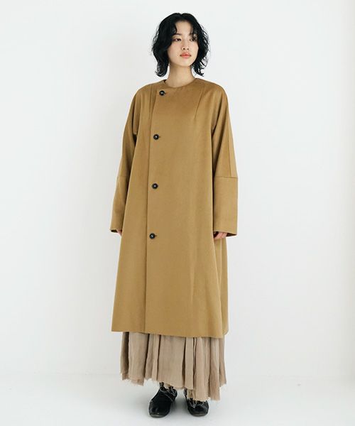 suzuki takayuki, スズキタカユキ, no-collar coat [A231-15/camel]