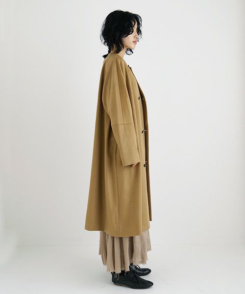 suzuki takayuki.スズキタカユキ.no-collar coat [A231-15/camel]