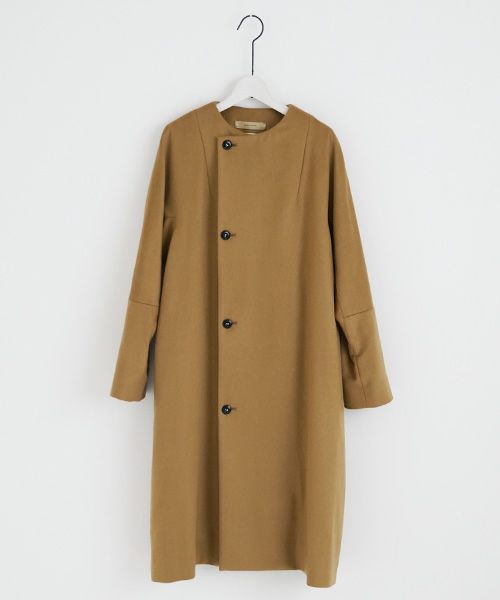suzuki takayuki.スズキタカユキ.no-collar coat [A231-15/camel]