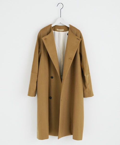 suzuki takayuki スズキタカユキ no-collar coat [A231-15/camel]