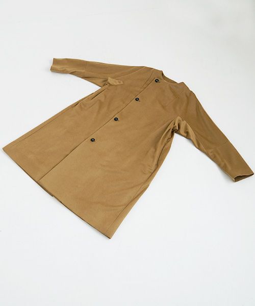 suzuki takayuki スズキタカユキ no-collar coat [A231-15/camel]