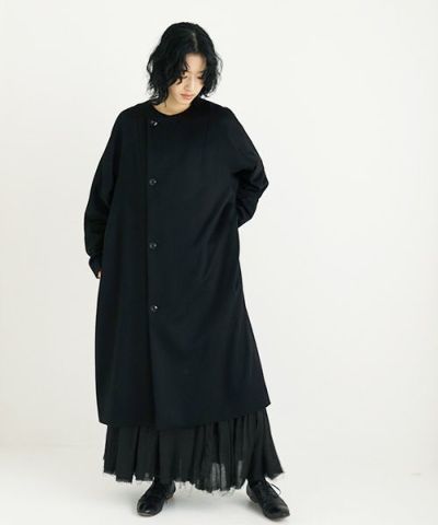 suzuki takayuki.スズキタカユキ.no-collar coat [A231-15/black]