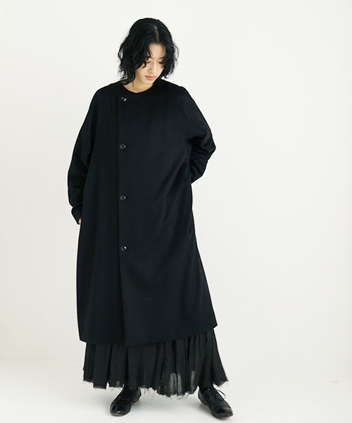 suzuki takayuki.スズキタカユキ.no-collar coat [A231-15/black]