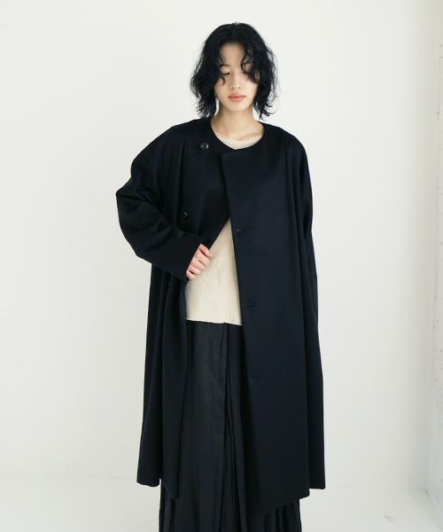 suzuki takayuki.スズキタカユキ.no-collar coat [A231-15/black]