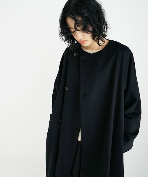 suzuki takayuki スズキタカユキ no-collar coat [A231-15/black]