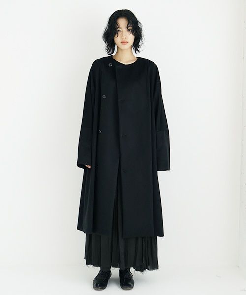 suzuki takayuki.スズキタカユキ.no-collar coat [A231-15/black]