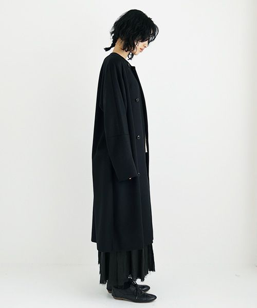 suzuki takayuki.スズキタカユキ.no-collar coat [A231-15/black]
