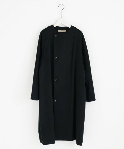 suzuki takayuki.スズキタカユキ.no-collar coat [A231-15/black]