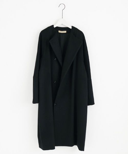 suzuki takayuki スズキタカユキ no-collar coat [A231-15/black]