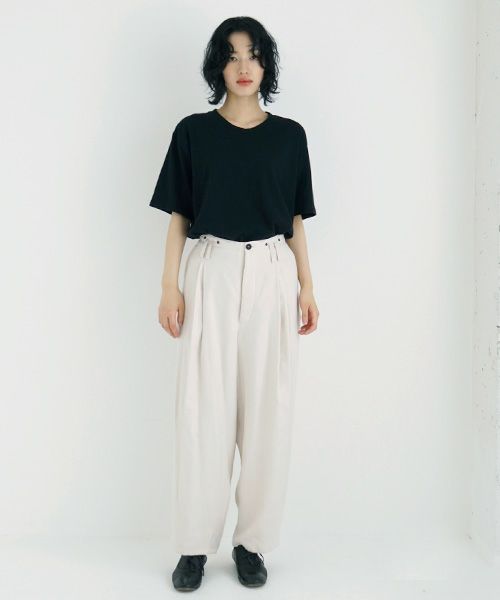 suzuki takayuki.スズキタカユキ.wide legged pants Ⅰ.[A232-13-1/nude]