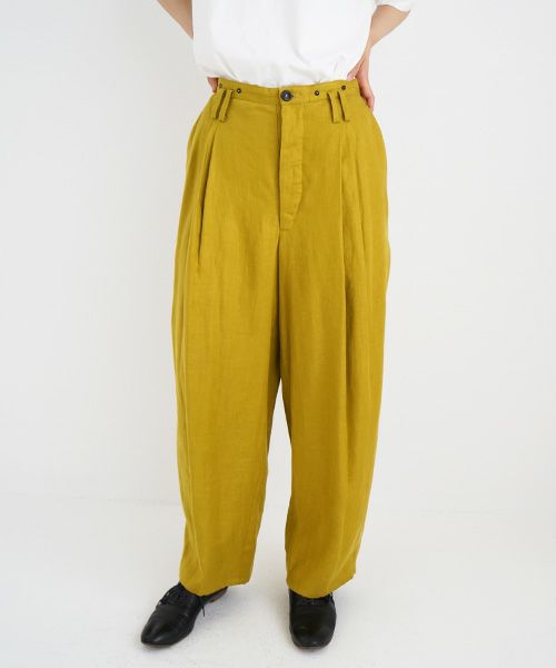 suzuki takayuki.スズキタカユキ.wide legged pants Ⅰ [A232-13-1/mustard]