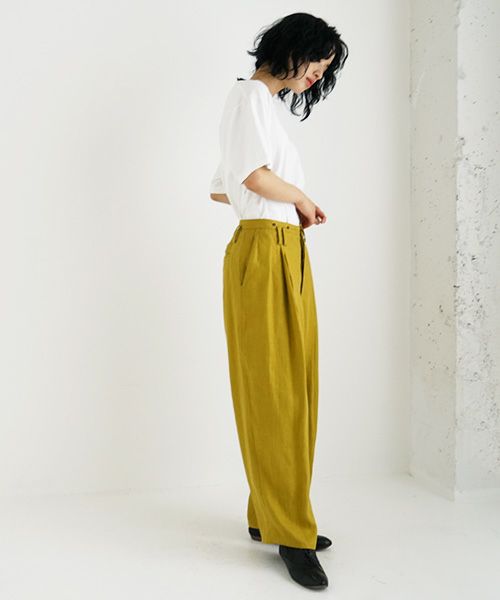 suzuki takayuki.スズキタカユキ.wide legged pants Ⅰ [A232-13-1/mustard]