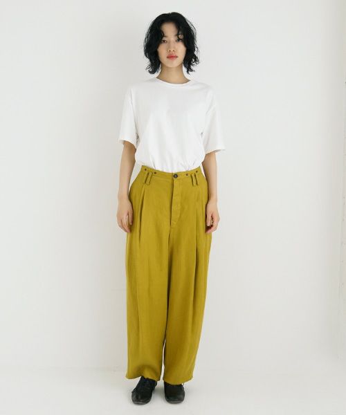 suzuki takayuki.スズキタカユキ.wide legged pants Ⅰ [A232-13-1/mustard]