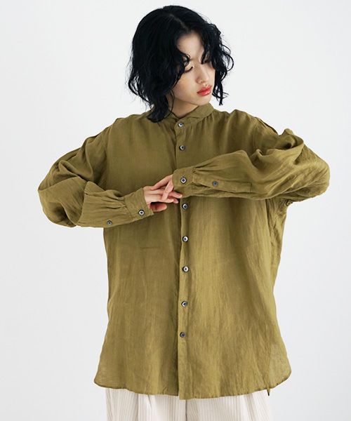 suzuki takayuki.スズキタカユキ.one-piece shawl-collar shirt Ⅰ. [T003-05-1/mustard]