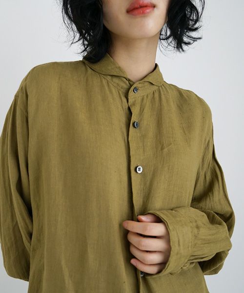 suzuki takayuki.スズキタカユキ.one-piece shawl-collar shirt Ⅰ. [T003-05-1/mustard]