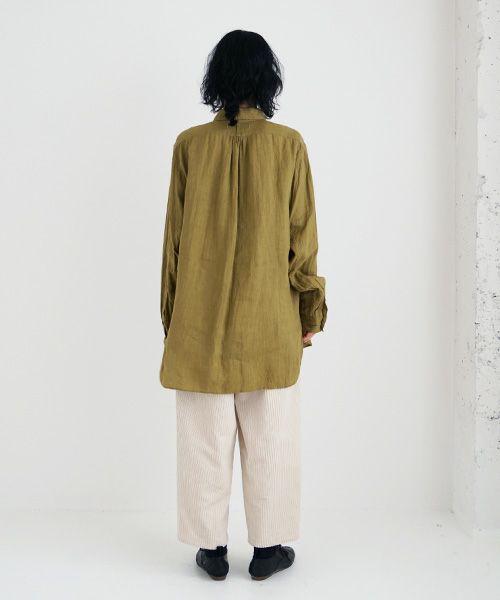 suzuki takayuki.スズキタカユキ.one-piece shawl-collar shirt Ⅰ. [T003-05-1/mustard]
