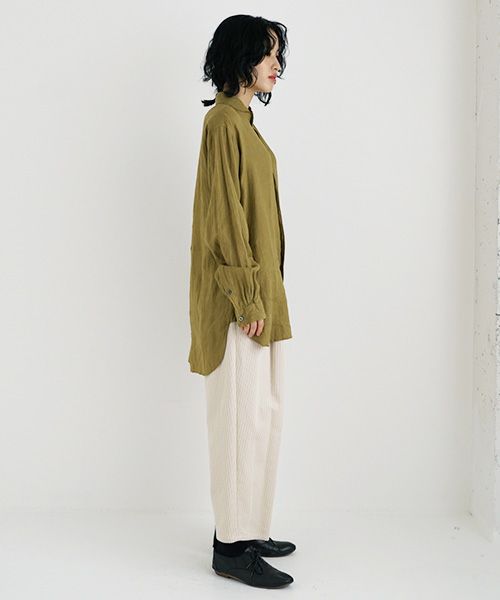 suzuki takayuki.スズキタカユキ.one-piece shawl-collar shirt Ⅰ. [T003-05-1/mustard]
