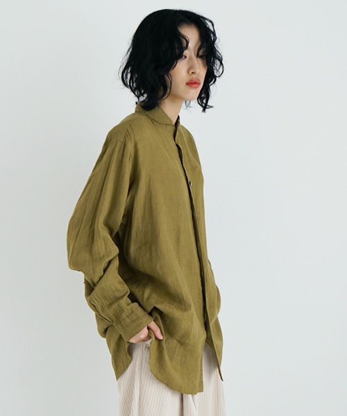 suzuki takayuki.スズキタカユキ.one-piece shawl-collar shirt Ⅰ. [T003-05-1/mustard]