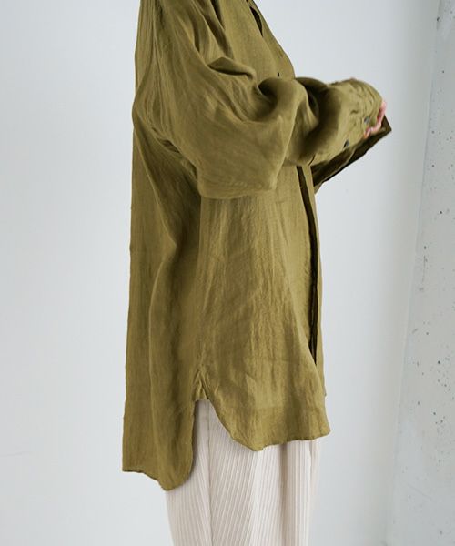 suzuki takayuki.スズキタカユキ.one-piece shawl-collar shirt Ⅰ. [T003-05-1/mustard]