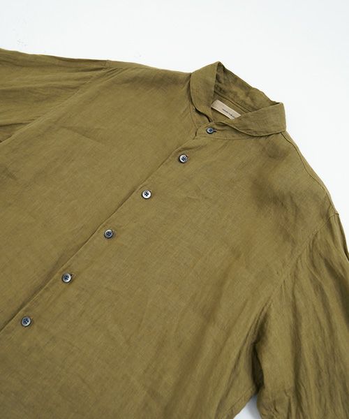 suzuki takayuki.スズキタカユキ.one-piece shawl-collar shirt Ⅰ. [T003-05-1/mustard]