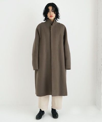 suzuki takayuki.スズキタカユキ.standing-collar coat.[A233-04/tauni olive]