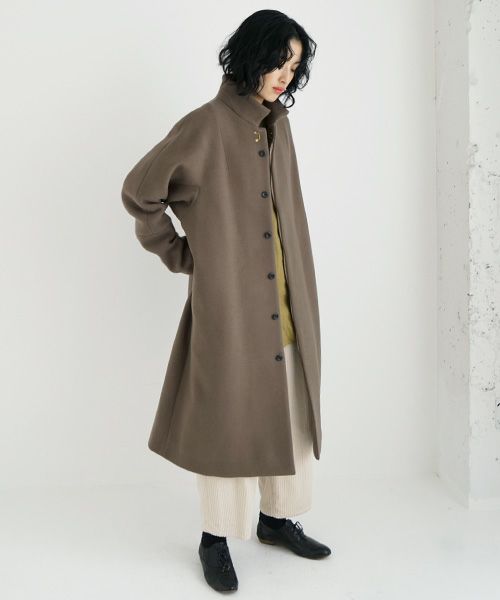 suzuki takayukiスズキタカユキstanding-collar coat[A233-04/tauni