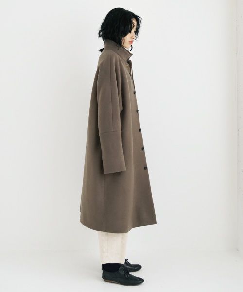suzuki takayuki.スズキタカユキ.standing-collar coat.[A233-04/tauni olive]