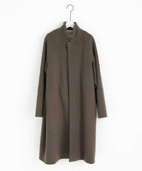 suzuki takayuki.スズキタカユキ.standing-collar coat.[A233-04/tauni olive]