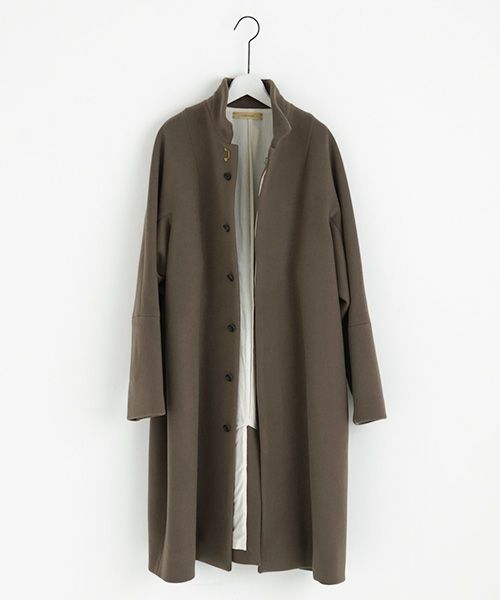 suzuki takayuki.スズキタカユキ.standing-collar coat.[A233-04/tauni olive]