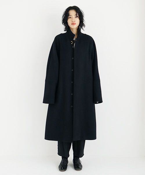 suzuki takayuki.スズキタカユキ.standing-collar coat [A233-04/black]