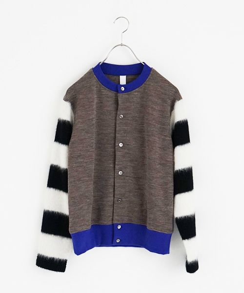 SWANLAKE スワンレイク .ボーダースリーブカーディガン [CT-1503/BEIGE]