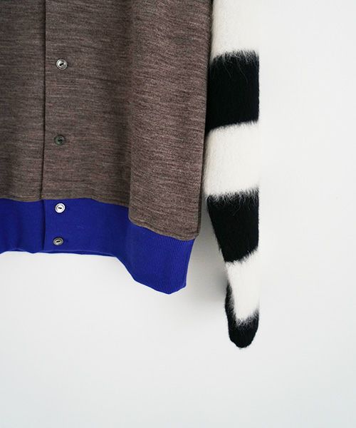 SWANLAKE スワンレイク .ボーダースリーブカーディガン [CT-1503/BEIGE]