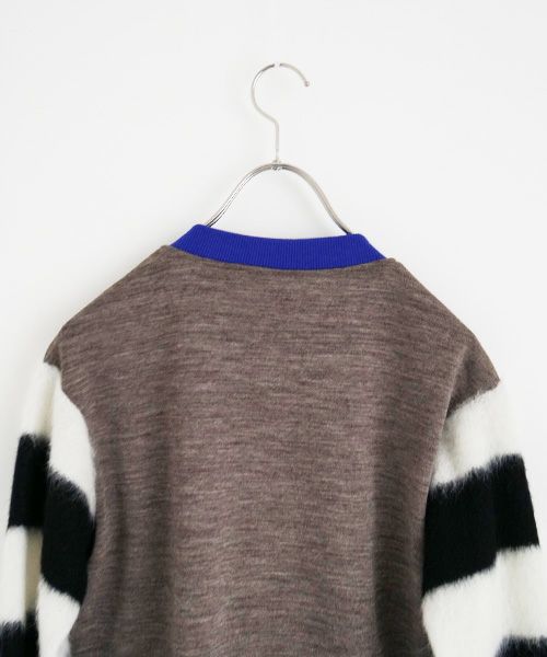 SWANLAKE スワンレイク .ボーダースリーブカーディガン [CT-1503/BEIGE]