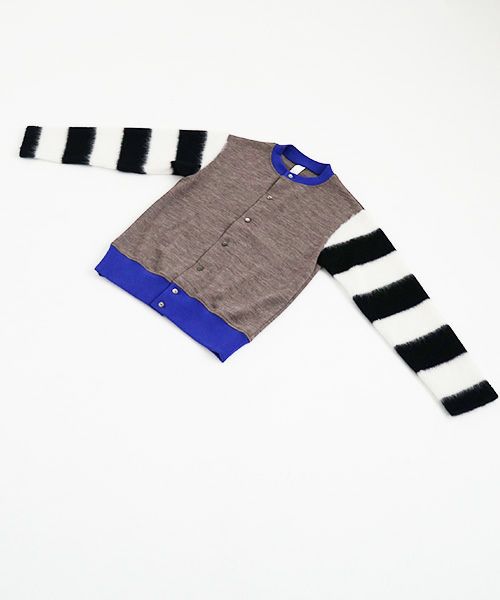 SWANLAKE スワンレイク .ボーダースリーブカーディガン [CT-1503/BEIGE]