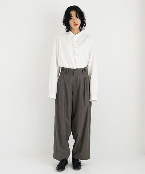 【YANTOR】Linen Cotton 2tuck Wide Pants