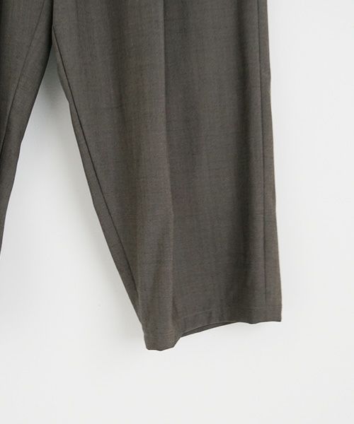YANTOR.ヤントル.Chambray Wool 2tuck wide Pants[Y225PT05/GREIGE]