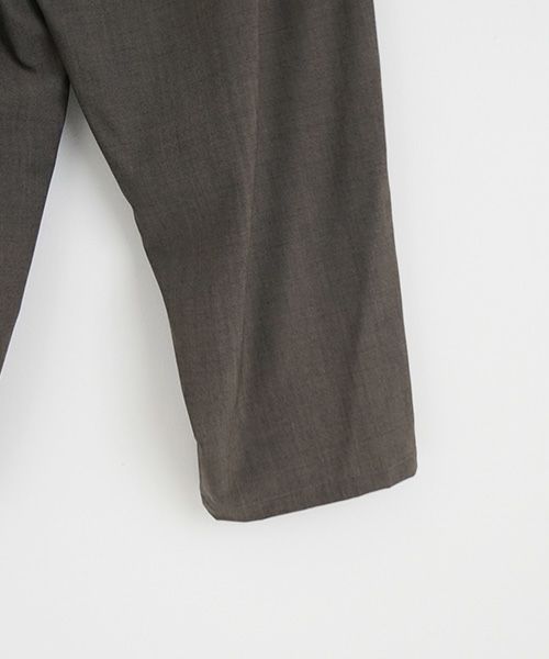 YANTOR.ヤントル.Chambray Wool 2tuck wide Pants[Y225PT05/GREIGE]
