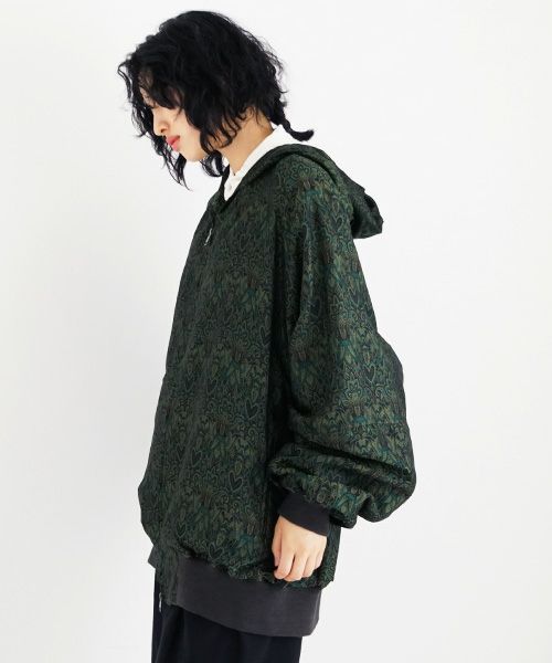 YANTOR.ヤントル.Persian Hand-Jacquard Hoodie Blouson[Y225BL03/GREEN]
