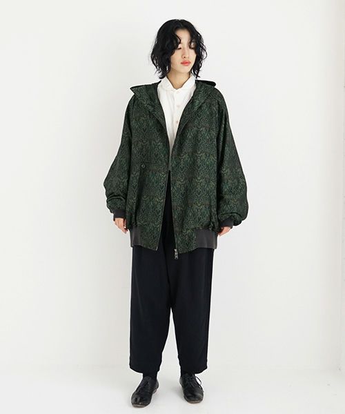 YANTOR.ヤントル.Persian Hand-Jacquard Hoodie Blouson[Y225BL03/GREEN]