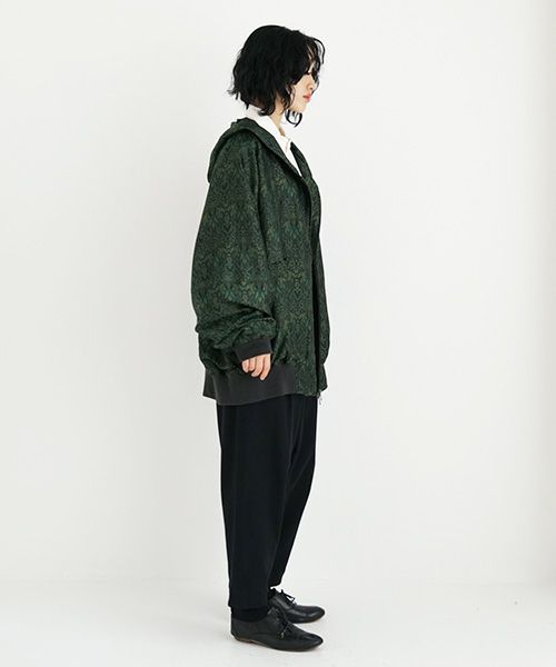 YANTOR ヤントル Persian Hand-Jacquard Hoodie Blouson[Y225BL03/GREEN]