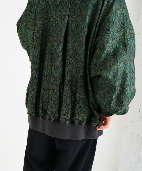 YANTOR.ヤントル.Persian Hand-Jacquard Hoodie Blouson[Y225BL03/GREEN]