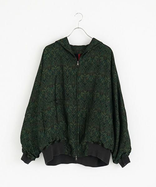 YANTOR ヤントル Persian Hand-Jacquard Hoodie Blouson[Y225BL03/GREEN]